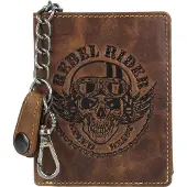 Greenburry Portemonnee 'Rebel Rider Biker' bruin / cognac / zilver