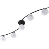 LINDBY Plafondlamp , Della, dimbare, Zwart, Woonkamer, Glas, Landhuis / Rustiek