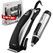 Clatronic Haarverzoringsset met neus- en baardtrimmer | 3 - 12 mm | Traploos instelbare snijlengtes | Roestvrijstalen snijkop | HSM 3441 NE