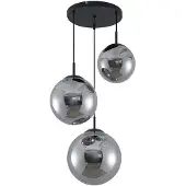 LINDBY Glazen hanglamp Teeja, dimbaar, alu / grijs / zink, Woon-/ Eetkamer, Glas, Vintage, hanglamp