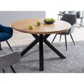 Feldmann-Wohnen Eettafel, keukentafel, model Ritmo, 120x120x75 cm, eikenhout, zwart