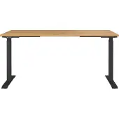 Germania GW-Mailand Hoogteverstelbaar Zit-sta-bureau Bruin Eiken T-Voet 1,600 (B) x 800 (D) x 1,200 (H) mm Spaanplaat, metaal