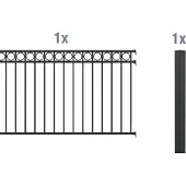 Alberts Metalen hek Uitbreidingsset Circle Hoogte: 100 en 120 cm, breedte: 200 cm, om in beton te verankeren
