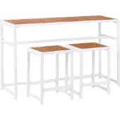 Beliani AVETRANA - Tuinset 2-zits - Wit/Lichthout - Staal