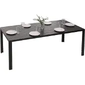 Mendler Aluminium eettafel -N40, bistrotafel, tuintafel, balkontafel, weerbestendig 180x80 cm ~ antraciet