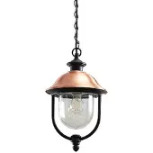 LINDBY buiten hanglamp Clint, metaal, zeewaterbestendig, E27 dimbaar, koper, Aluminium, Vintage