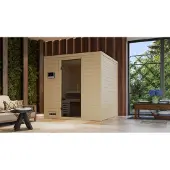 Karibu | Mojave Sauna | Antracietglas | Biokachel 9 kW Externe Bediening