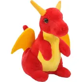 Wild republic pluche dieren knuffel Draak - rood - 13 cm - Draken knuffels - Knuffeldier