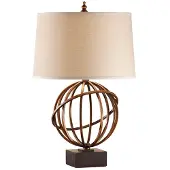 Elstead Lighting Tafellamp Spencer, crème / amber, Woon-/ Eetkamer, Textiel / Stof / Zijde, Tafellamp