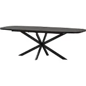 Woood Arros Eettafel Uitschuifbaar - Zwart - 75x180|220x90