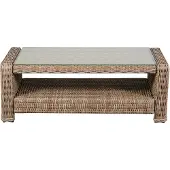 Ebuy24 Gram salontafel tuin met glasplaat, naturel.