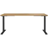 Germania Hoogteverstelbaar Zit-sta-bureau Metaal, spaanplaat Eiken, zwart T-Voet 1,800 x 800 x 1,200 mm