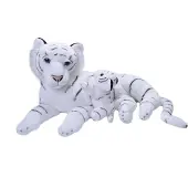 Wild republic knuffel Tijger 76 cm pluche wit/zwart 2 delig