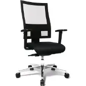 Topstar Sitness 60 Ergonomische stoel Synchroonmechanisme Mesh, stof In hoogte verstelbare armleuning In hoogte verstelbare zitting Zwart 110 kg