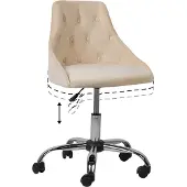 Beliani PARRISH - Bureaustoel - Beige - Fluweel