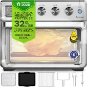 TurboTronic AF32DRD Airfryer XXL en Oven – Heteluchtfriteuse - 32 Liter – Zilver