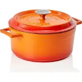 Lava gietijzeren stoofpan met deksel, geëmailleerd, diameter 24 cm, 4,49 liter