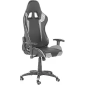 Beliani KNIGHT - Gamestoel - Zwart/Zilver - Kunstleer