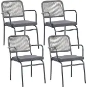 Beliani TACENO - Tuinstoel set van 4 - Grijs - Metaal/Aluminium