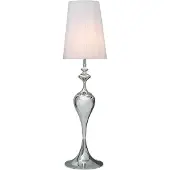 Invicta Vloerlamp LUCIE 160 cm wit zilver nylon kap barokstijl wit - 38572