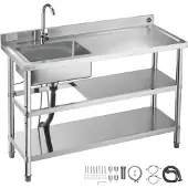 Vevor RVS spoelbak (120 x 50 x 94 cm)