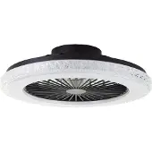 Brilliant Badria - Plafondventilator - Met verlichting - LED 40W - 3000K-6500K - Dimbaar - Zwart - Crystal effect - Zeer stil
