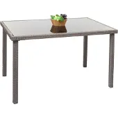 Mendler Poly-Rattan tuintafel HWC-G19, balkon- of tuintafel, 120x75 cm grijs
