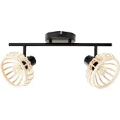 Brilliant 99738/76 Norah Plafondlamp Zwart/Natuur - 2 x E14