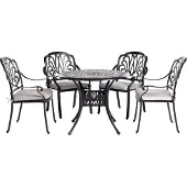 Beliani ANCONA - Tuinset voor 4 - Zwart - Aluminium