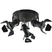 LINDBY Plafondlamp Tilen, dimbaar, zwart, Woon-/ Eetkamer, metaal, Industrieel design, plafondlamp