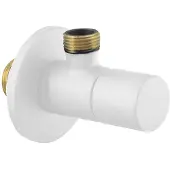Sapho Hoekkraan met rozet, rond, 1/2"x 3/8", wit mat