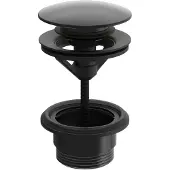 Hansa - Push-open afvoerplug 1 1/4, mat zwart 0764010033