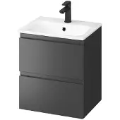 Cersanit Moduo - Kast met wastafel, 57x49x40 cm, 2 laden, antraciet S801-471-DSM