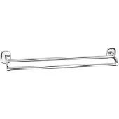 Aqualine Rumba Dubbele handdoekhouder 60cm, chroom