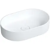 Omnires Ovo M+ - Opzetwastafel, 55x36 cm, zonder overloop, mat wit OVOUNBM