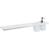 Sapho Abeline Rockstone Plank, 1 Glas + 1 Zeepdispenser/chroom, 600mm, wit mat