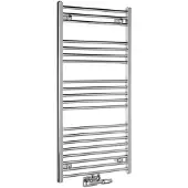 Aqualine Alya badkamerradiator recht 600x1188mm, middenaansluiting, chroom
