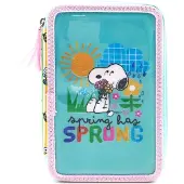 Snoopy Etui Met 3 Verdiepingen Met Schoolspullen Roze