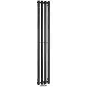 Sapho Pilon badkamerradiator 270x1800mm, met 4 haken, zwart mat