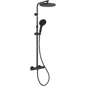 Kielle Oudee - Doucheset met thermostaat, 26 cm, 3jet, mat zwart 20602014