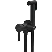 Sapho Iconic Inbouw bidetkraan met handdouche met stopknop, rond, mat zwart