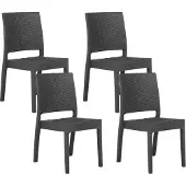 Beliani FOSSANO - Tuinstoel set van 4 - Grijs - Synthetisch materiaal