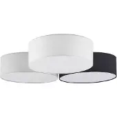 LINDBY Plafondlamp Janita, dimbaar, zwart, Woon-/ Eetkamer, Textiel / Stof / Zijde, Modern, plafondlamp