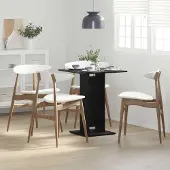 Prolenta Maison Exclusive - Bistrotafel, zwart eikenhout, 60x60x75 cm, houtvezel