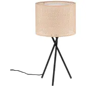 LINDBY Tafellamp Soula, crème / amber, Woon-/ Eetkamer, Kunststof, Landelijk, Tafellamp