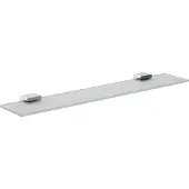 Emco loft opbergplank, glazen deel satijn, 600 mm, chroom, 1 stuk.