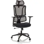 MyBuero Bureaustoel / draaistoel ERGOMY zitting stof / rugleuning mesh zwart