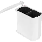 Hailo Duo Afvalemmer voor draaideurkast 20,3x38,8x42cm wit