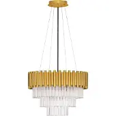 Nova Luce Hanglamp Magnolia goud met kristal Ø 50cm
