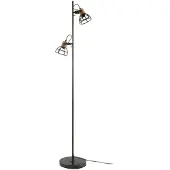 LINDBY Vloerlamp Arinthea , zwart, Woon-/ Eetkamer, metaal, Landelijk, vloerlamp